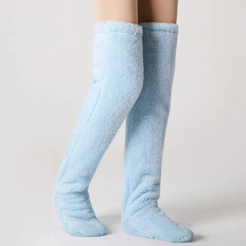 Fluffy Over-Knee Winter Leg Warmers – Thick, Cozy, and Warm