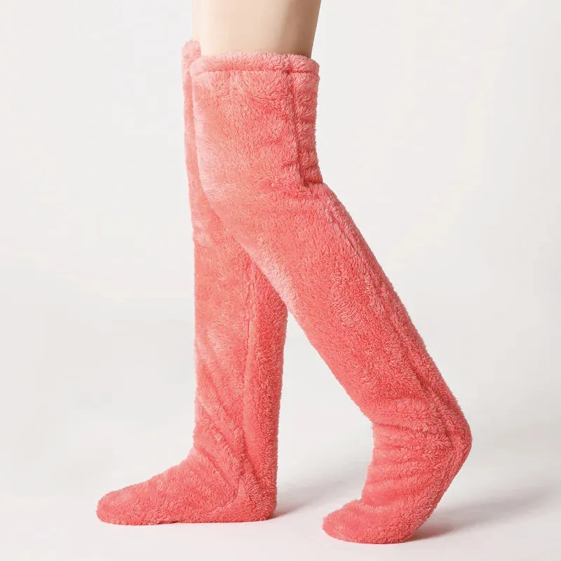 Fluffy Over-Knee Winter Leg Warmers – Thick, Cozy, and Warm