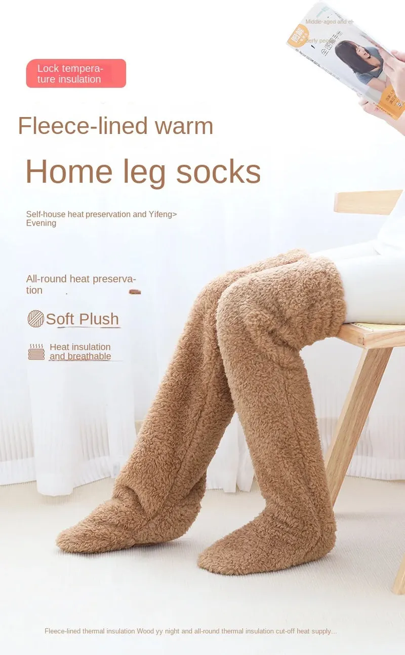 Fluffy Over-Knee Winter Leg Warmers – Thick, Cozy, and Warm
