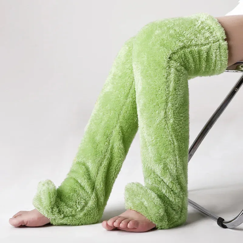 Fluffy Over-Knee Winter Leg Warmers – Thick, Cozy, and Warm