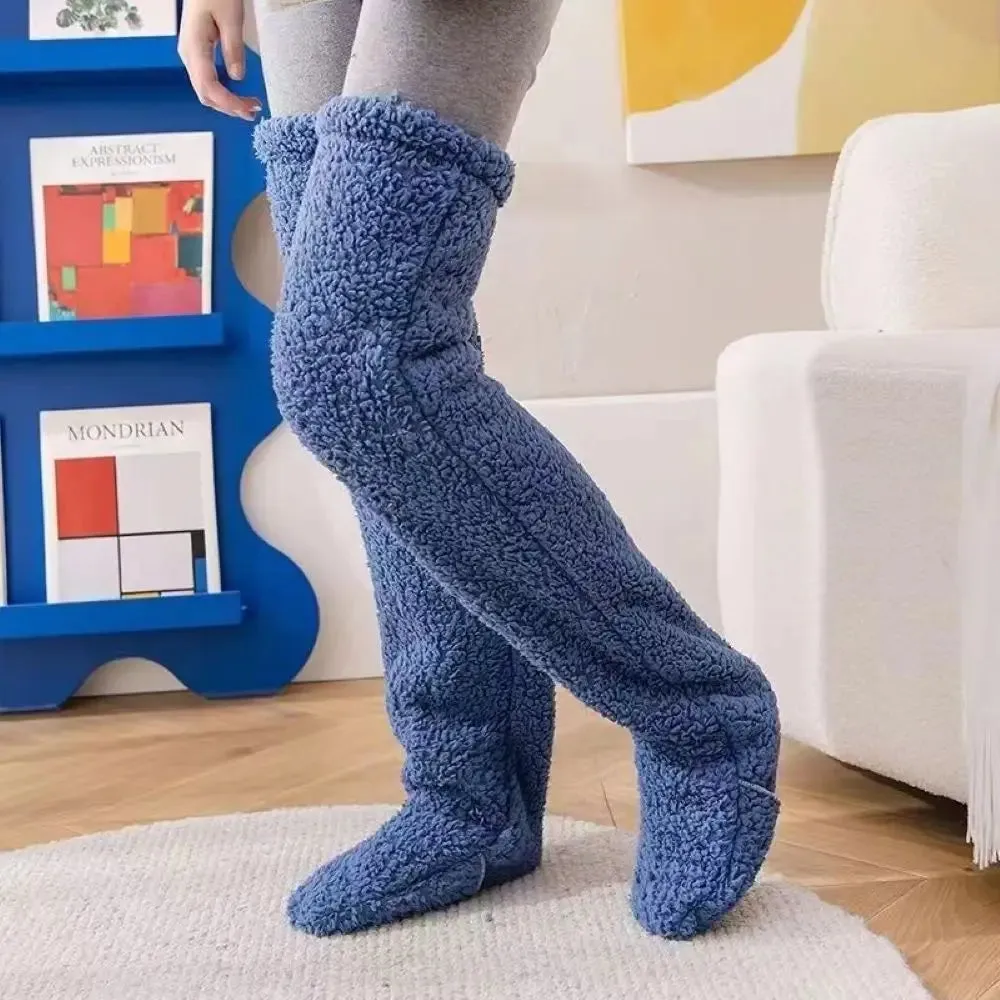 Fluffy Over-Knee Winter Leg Warmers – Thick, Cozy, and Warm