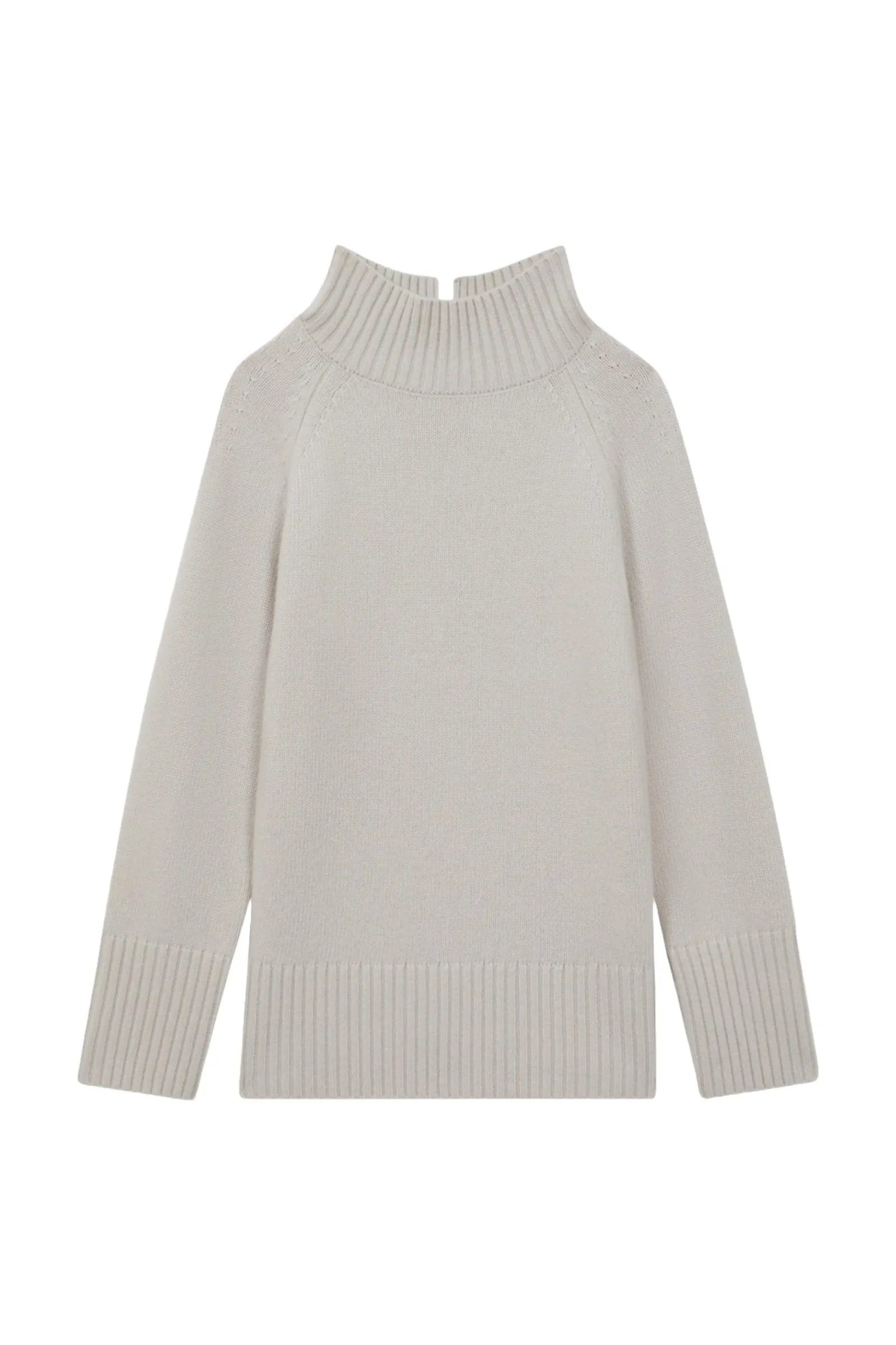Gloria Casual Grey Wool-Cashmere Funnel Neck Jumper