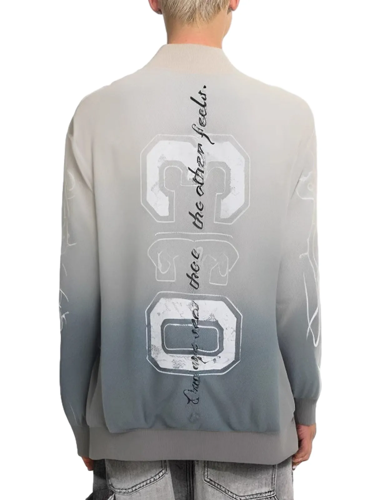 Graffiti Print Quilted Bomber Jacket