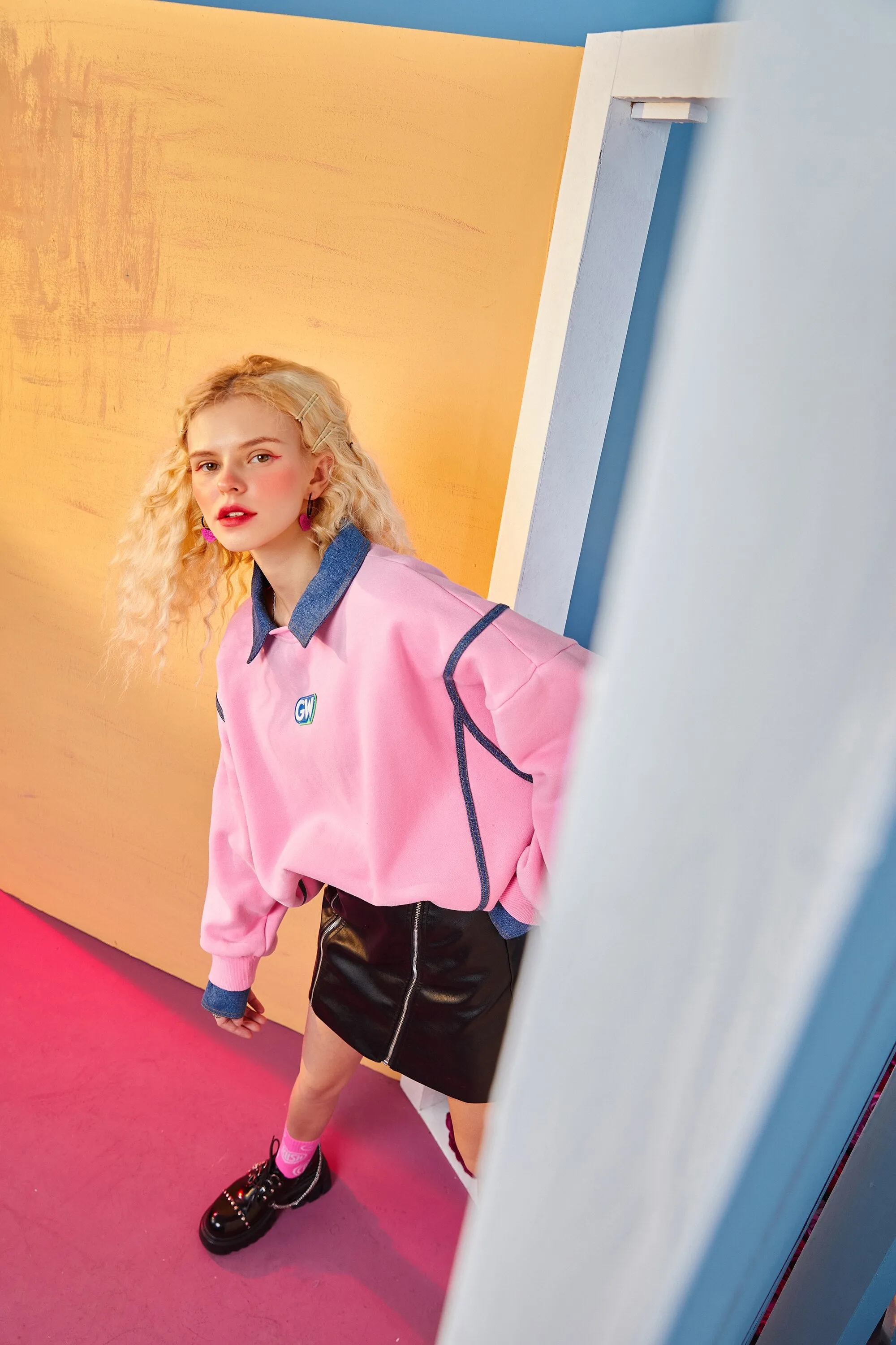 Harajuku Applique Casual Pullover Sweatshirt Women,Winter Patchwork