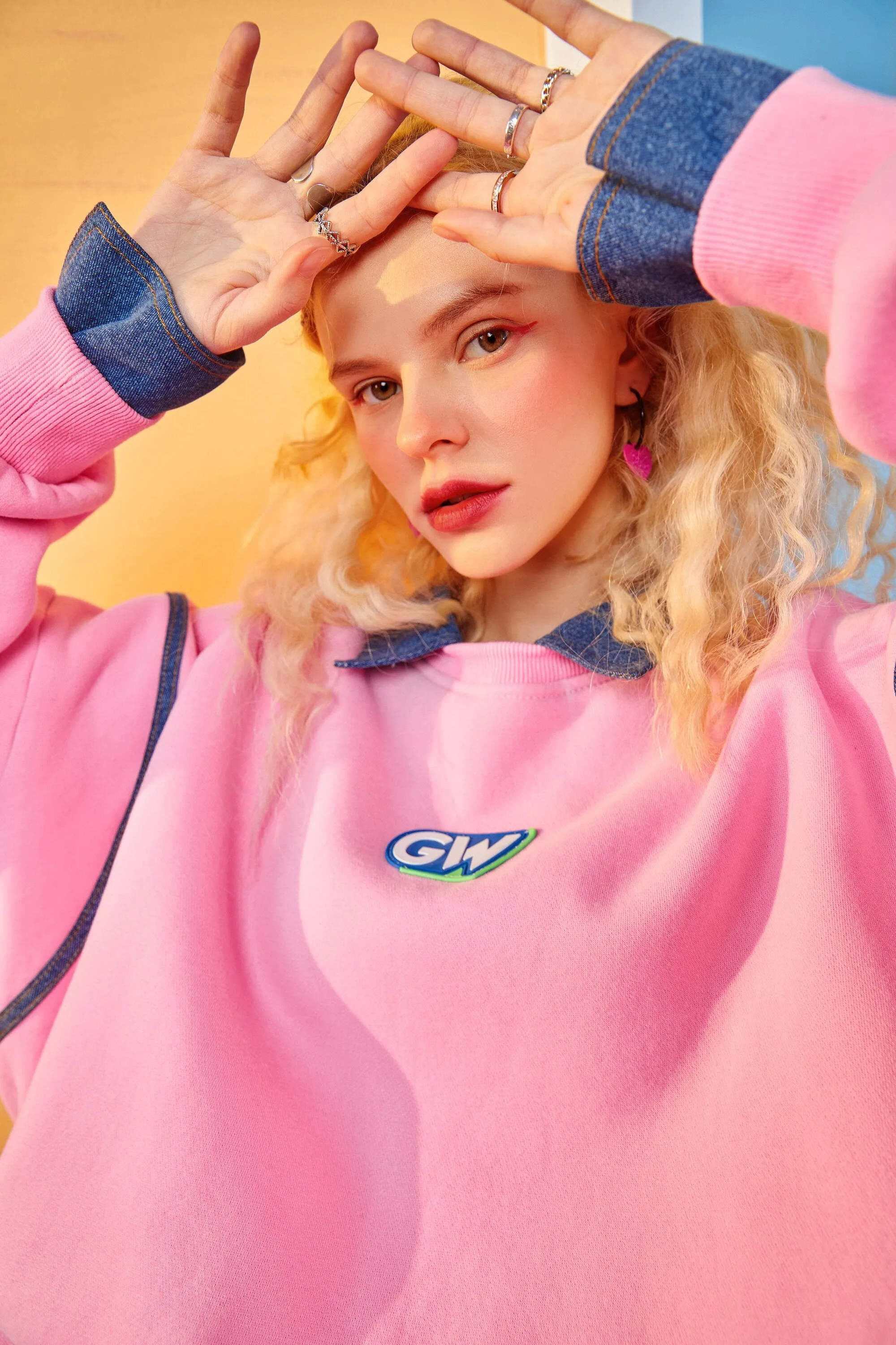 Harajuku Applique Casual Pullover Sweatshirt Women,Winter Patchwork