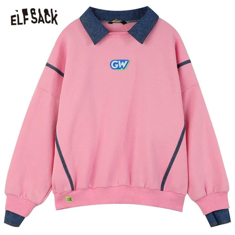Harajuku Applique Casual Pullover Sweatshirt Women,Winter Patchwork
