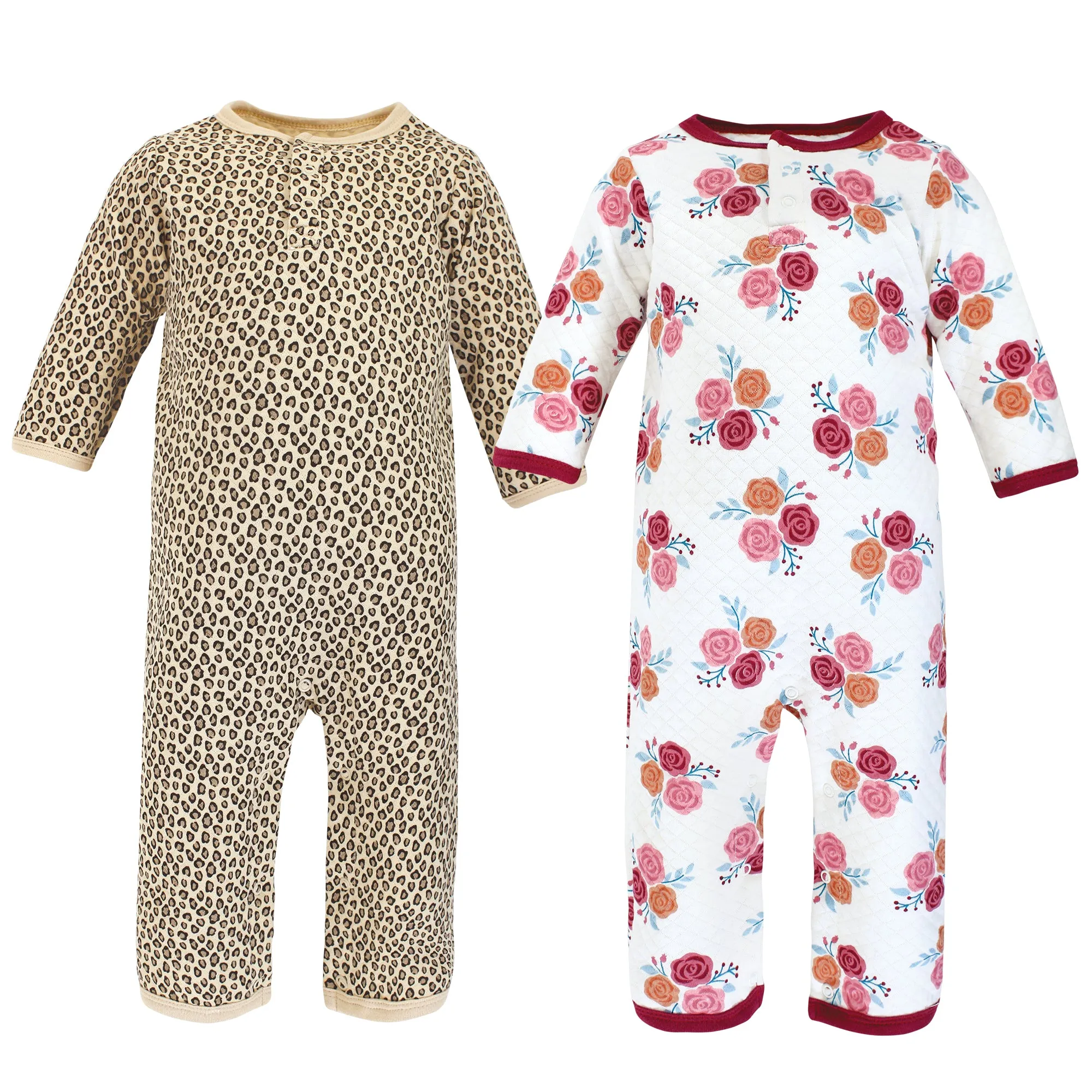 Hudson Baby Premium Quilted Coveralls, Autumn Rose