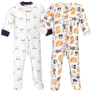 Hudson Baby Premium Quilted Zipper Sleep and Play, Boy Forest
