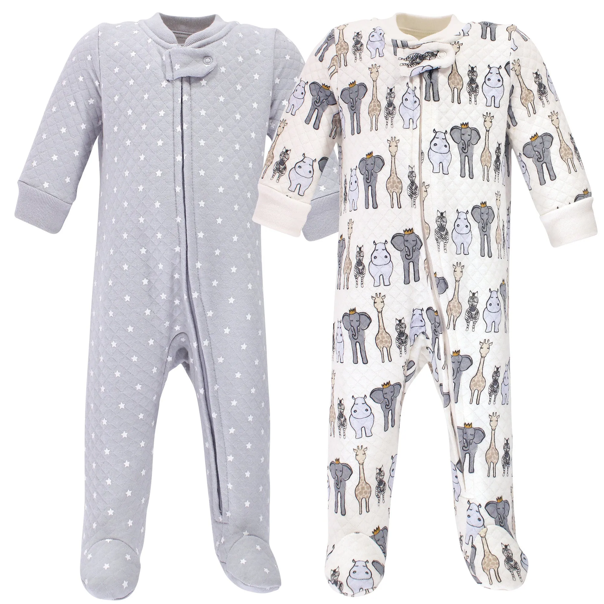 Hudson Baby Premium Quilted Zipper Sleep and Play, Royal Safari