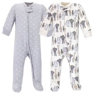 Hudson Baby Premium Quilted Zipper Sleep and Play, Royal Safari