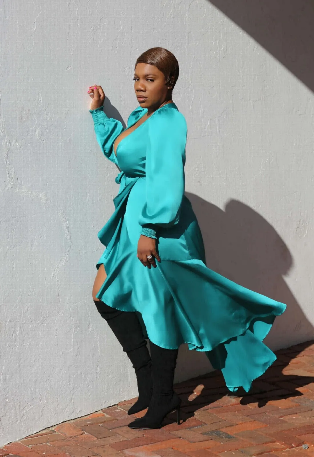 In The Moment | Satin High Low Dress