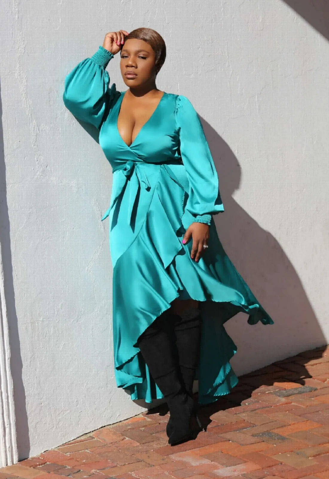 In The Moment | Satin High Low Dress