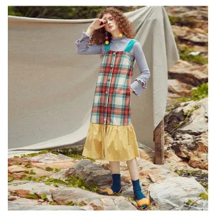 JAM PRINCESS WOOL BLEND BUTTON THROUGH MAXI DRESS IN CHECK