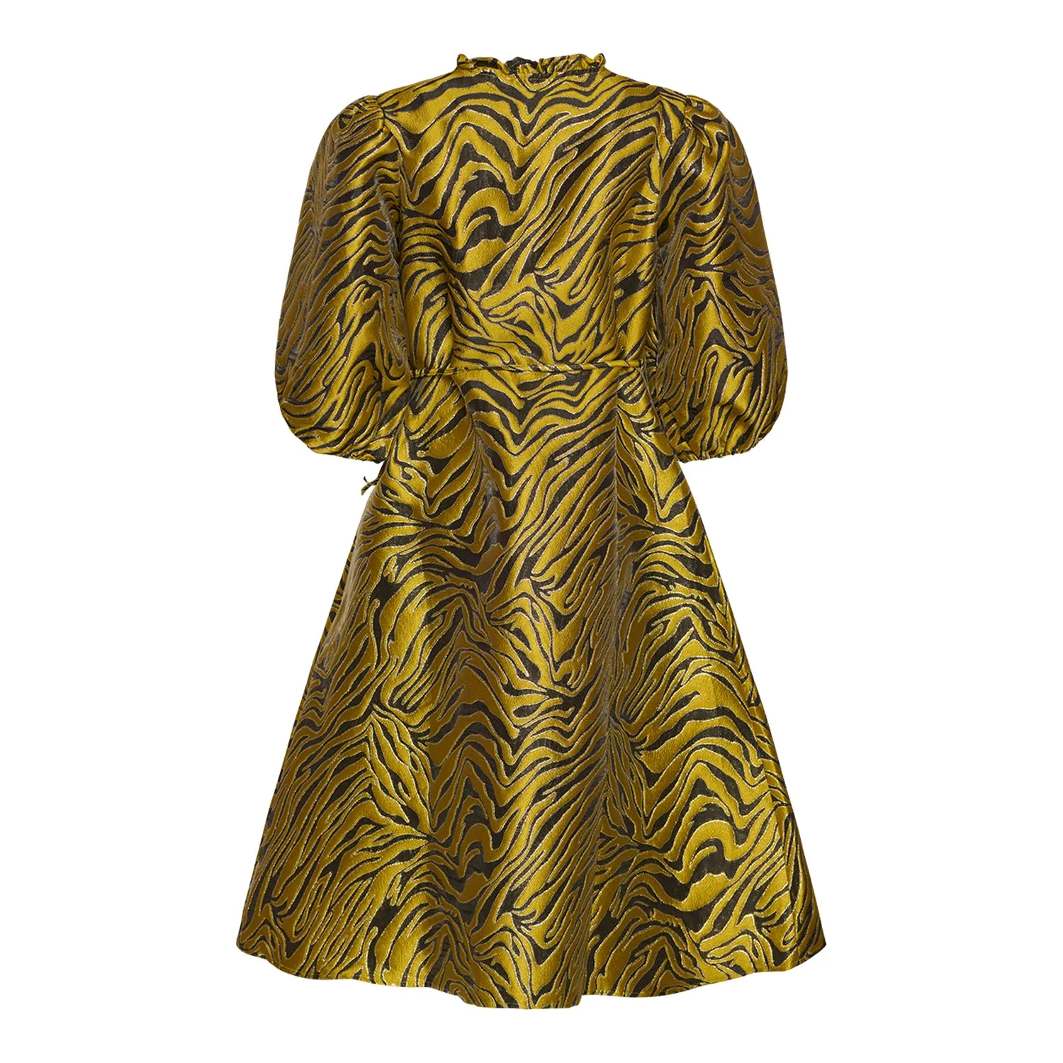 Jessa Wrap Dress - Blk/Yellow Mix