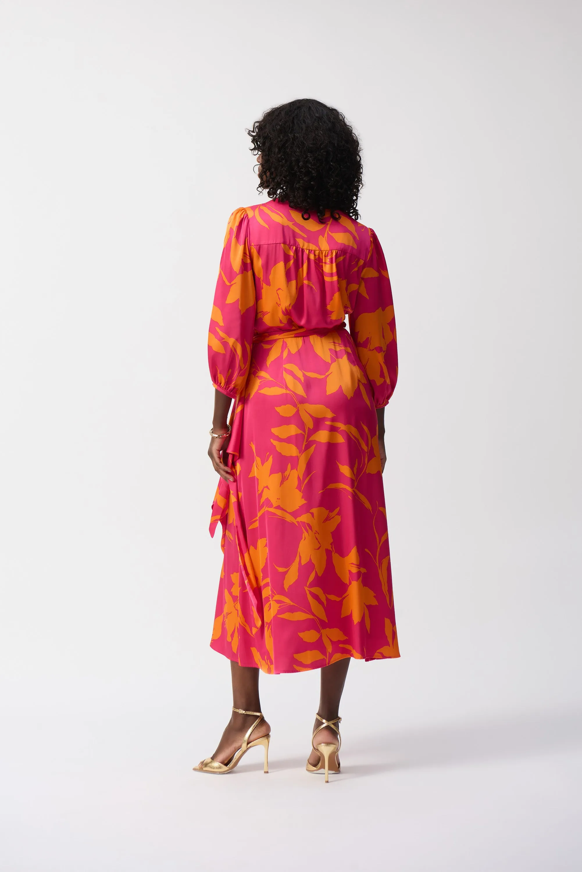 Joseph Ribkoff - 251906 Printed Satin Wrap Dress