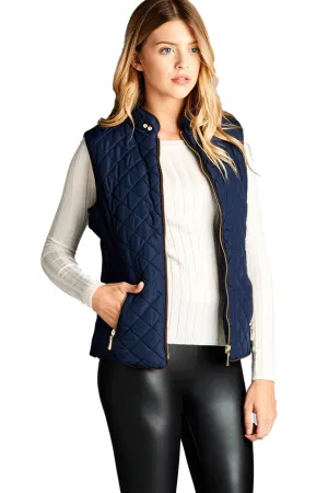 Khanomak Women's Plus Size Faux Shearling Lined Quilted Vest