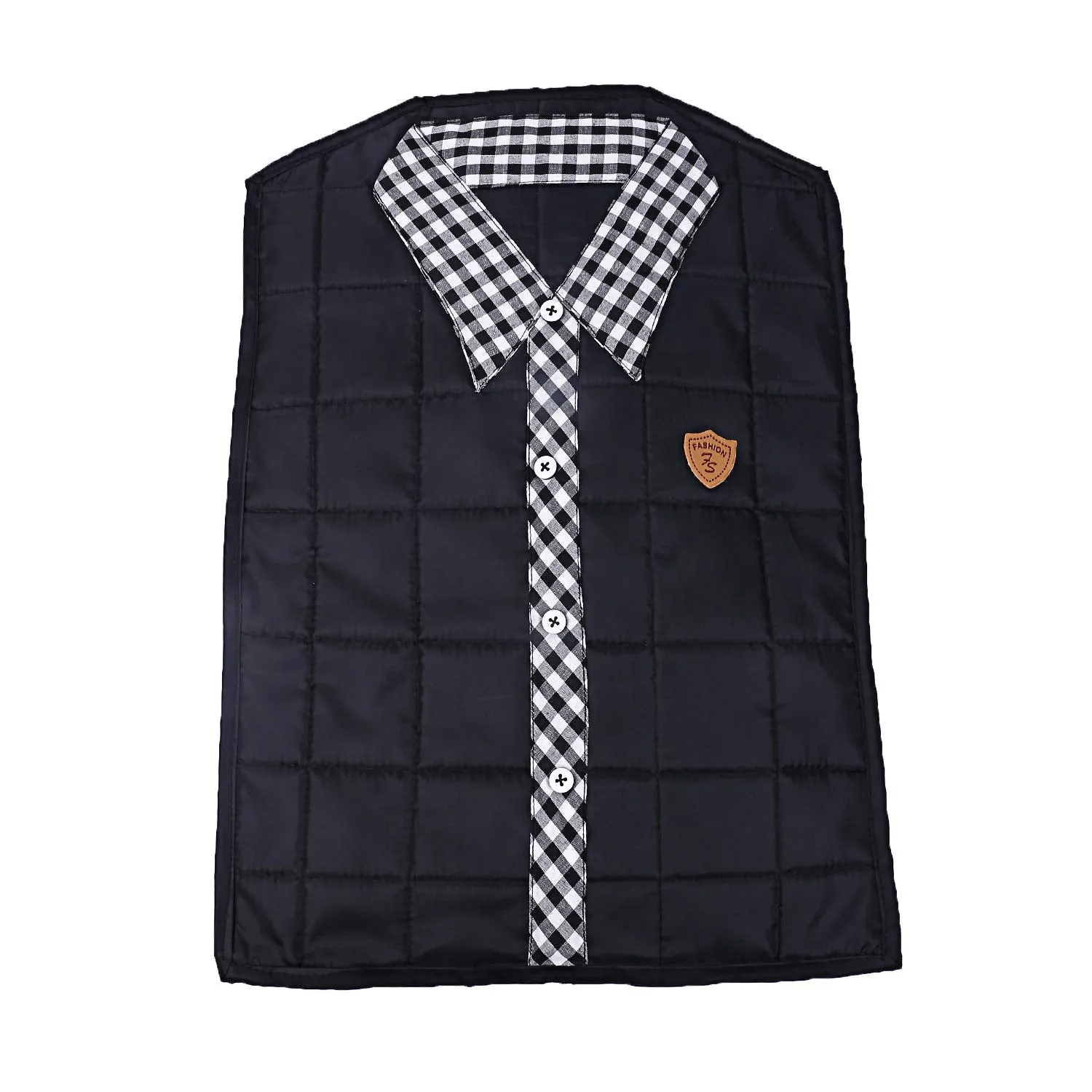 Kuber Industries Parachute Waterproof 2 Pieces Shirt Cover Quilted/Wardrobe Organizer (Black) - CTKTC23205