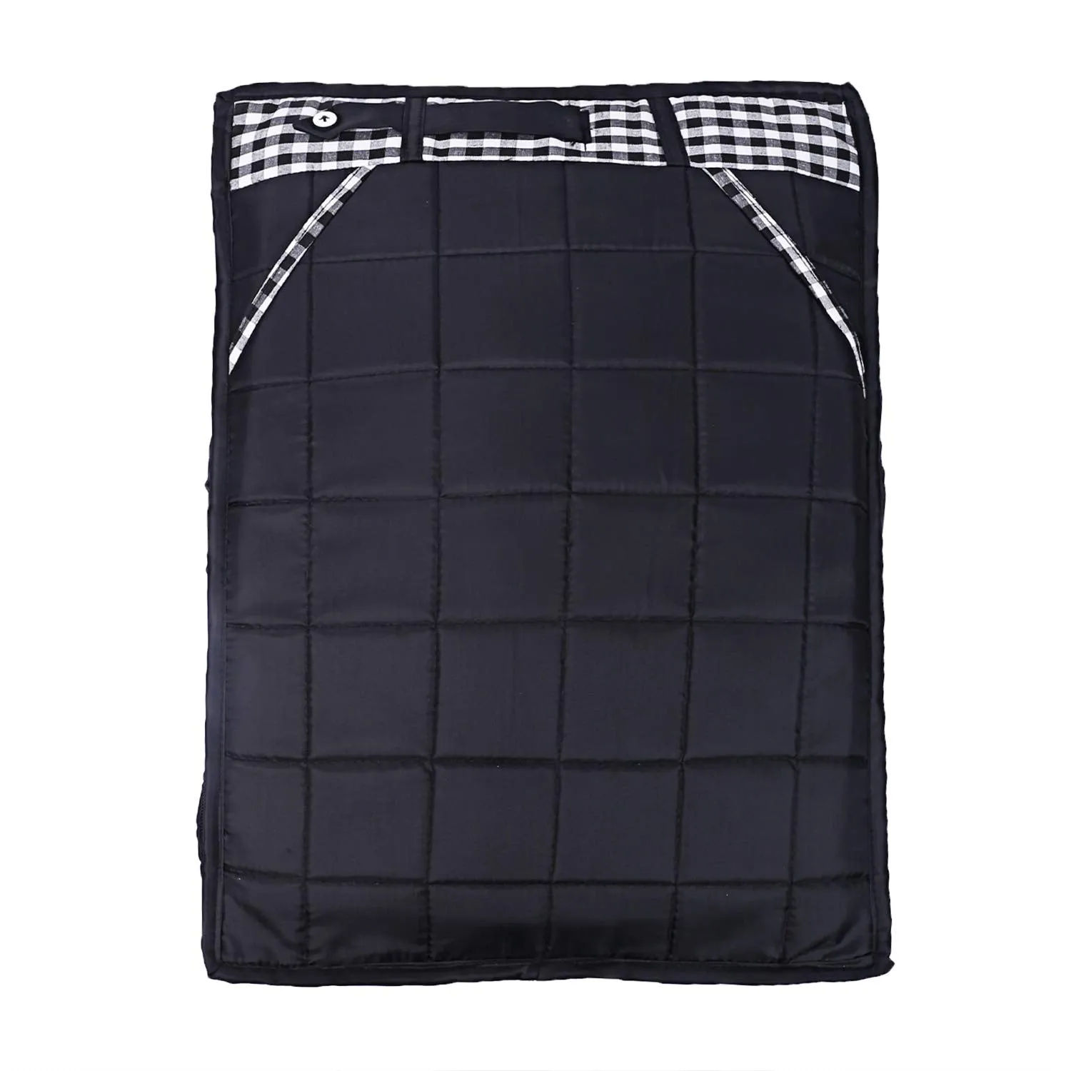 Kuber Industries Parachute Waterproof 2 Pieces Trouser Cover Quilted/Wardrobe Organizer (Black) - CTKTC23219