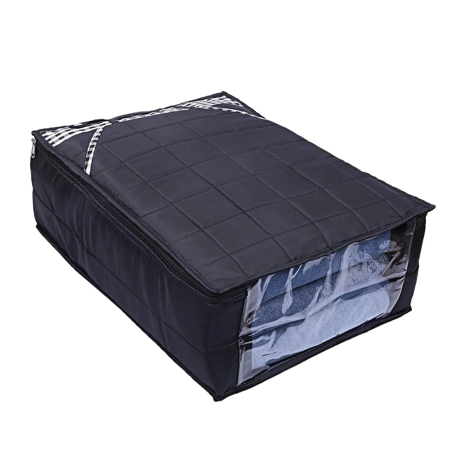 Kuber Industries Parachute Waterproof Trouser Cover Quilted/Wardrobe Organizer (Black) - CTKTC23217