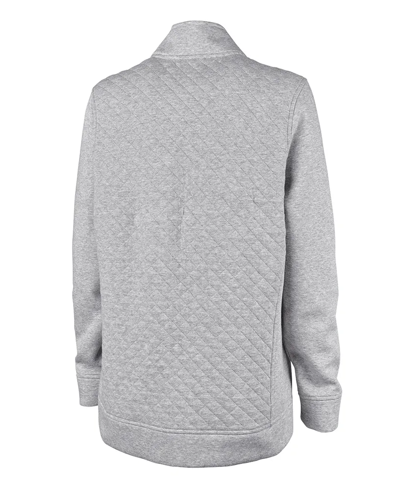 Ladies Monogrammed Quilted Quarter Zip Pullover Sweatshirt
