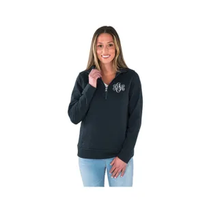 Ladies Monogrammed Quilted Quarter Zip Pullover Sweatshirt