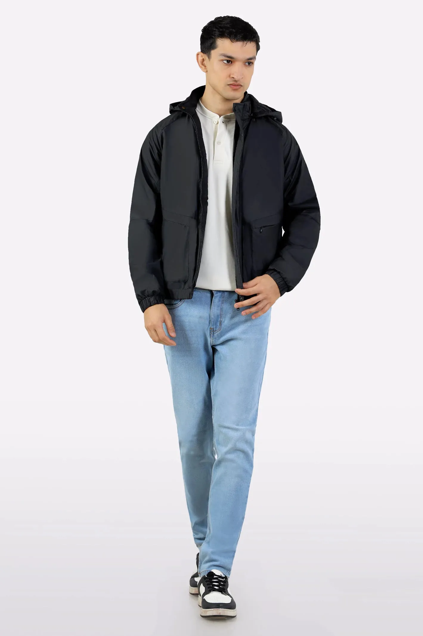 Men’s Black Detachable Hoodie