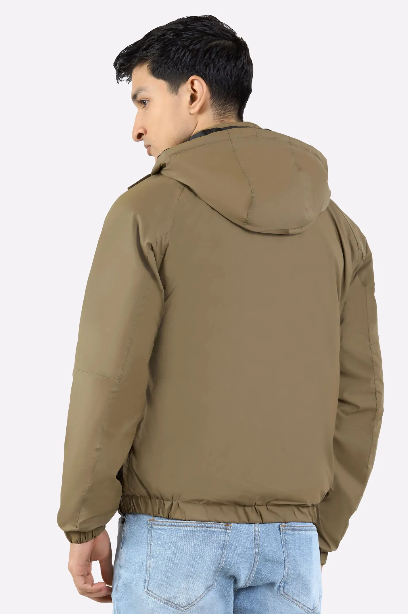 Men’s Brown Detachable Hoodie