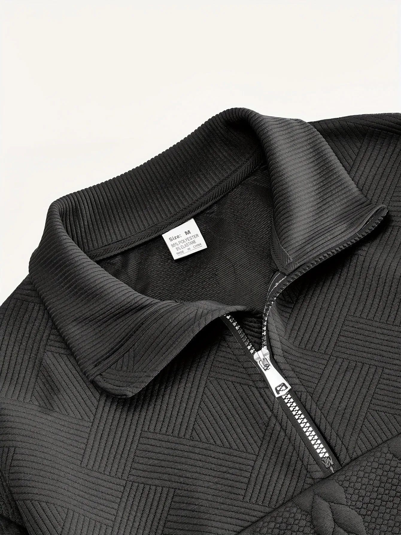 Men's Casual Quarter Zip Sweater with Striped Detail | Ideal for Autumn/Winter