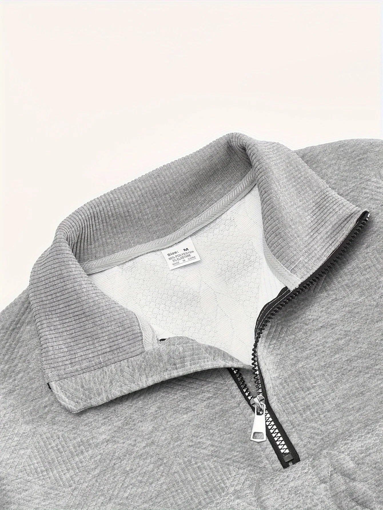 Men's Casual Quarter Zip Sweater with Striped Detail | Ideal for Autumn/Winter