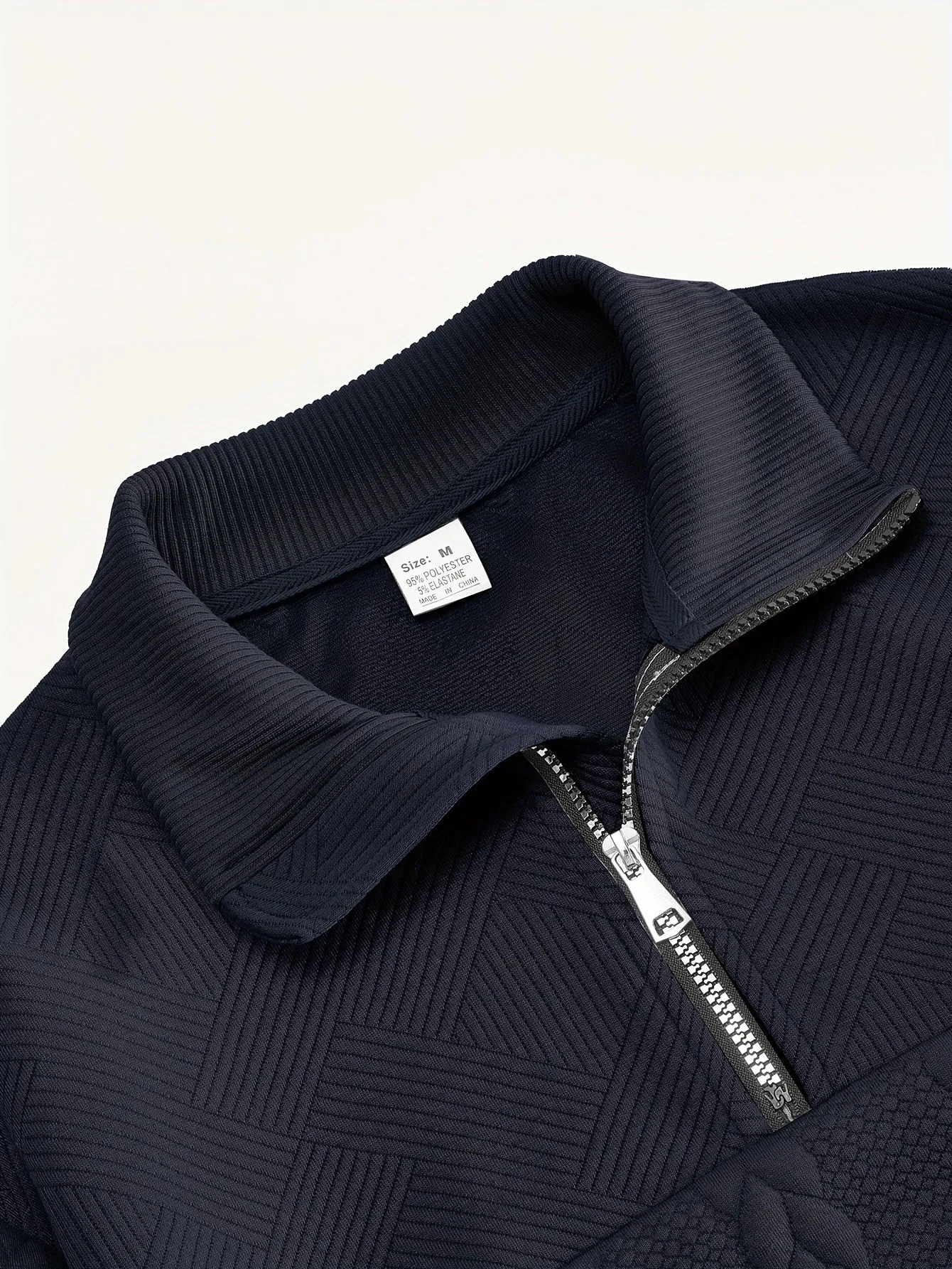 Men's Casual Quarter Zip Sweater with Striped Detail | Ideal for Autumn/Winter