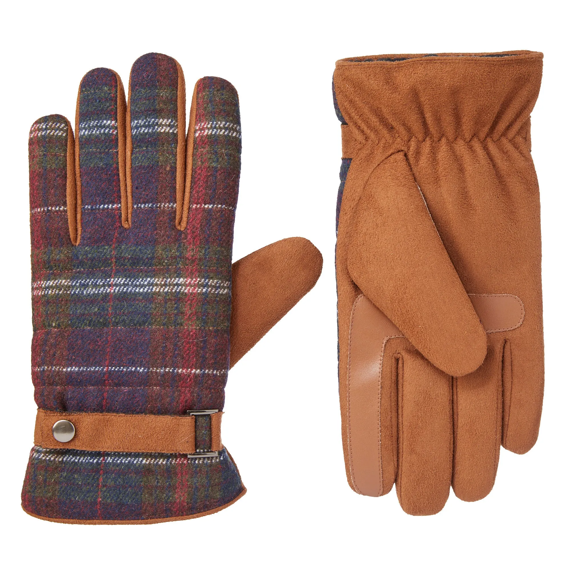 Men's Dual Lined Quilted Microsuede Touchscreen Gloves