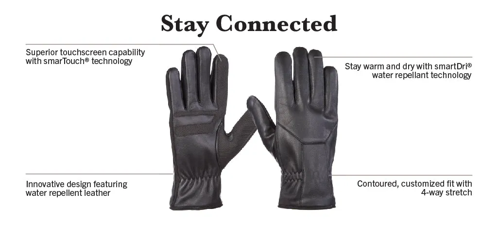 Men's Dual Lined Quilted Microsuede Touchscreen Gloves