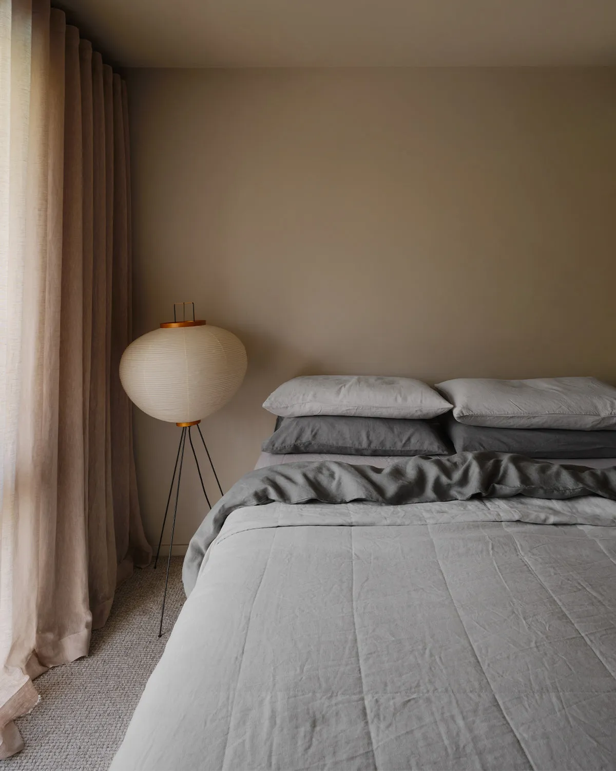 Mineral & Fog 100% French Flax Linen Quilt Set