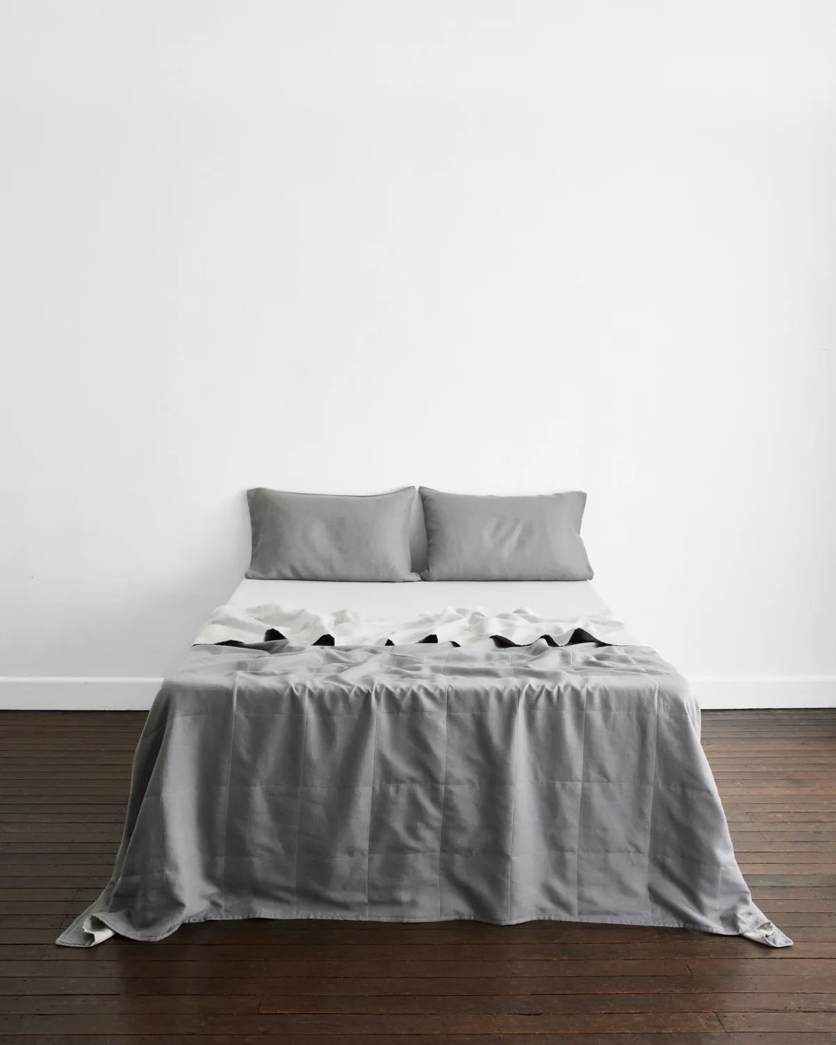 Mineral & Fog 100% French Flax Linen Quilt Set