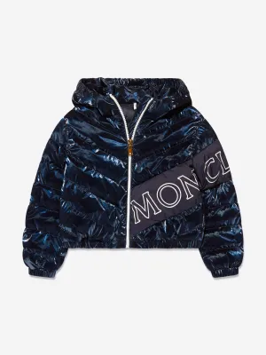 Moncler Enfant Girls Down Padded Vonnes Jacket in Navy