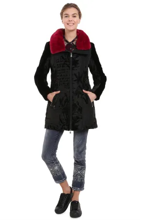 Morgan Padded Coat Jacket Faux Fur Collar Desigual Style 18WWEWBG