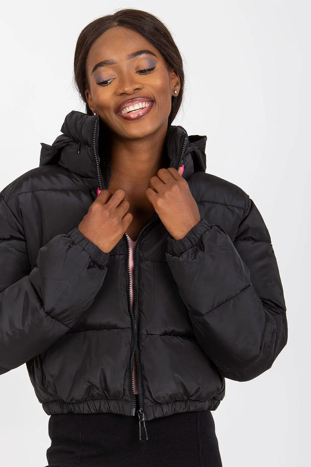 NM long sleeves short zippered quilted jacket