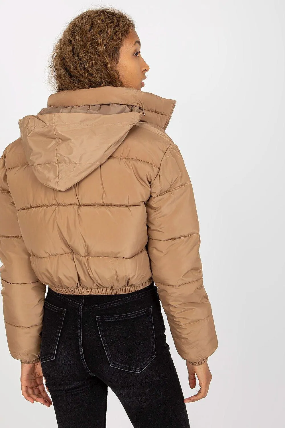 NM long sleeves short zippered quilted jacket