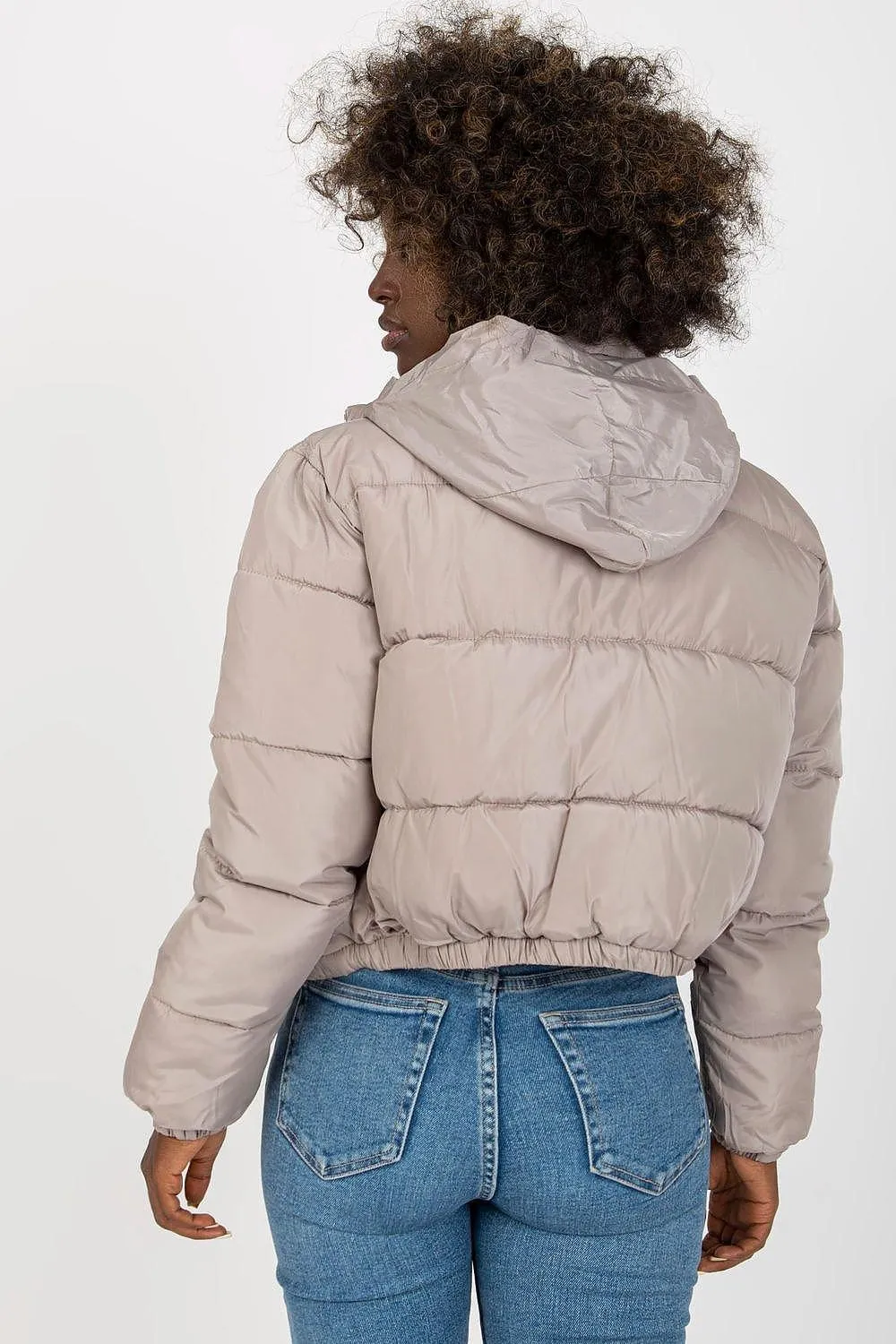 NM long sleeves short zippered quilted jacket