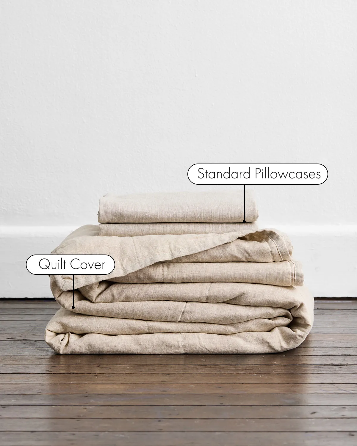 Oatmeal 100% French Flax Linen Quilt Set