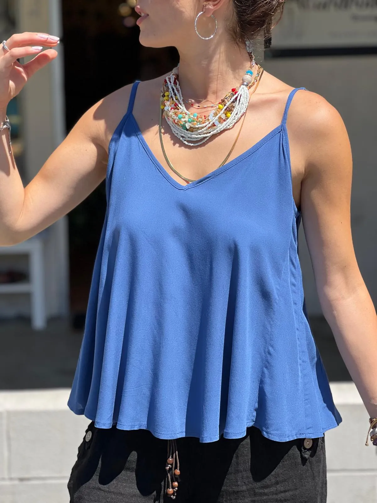 Orange Viscose Tunic with Adjustable Strap