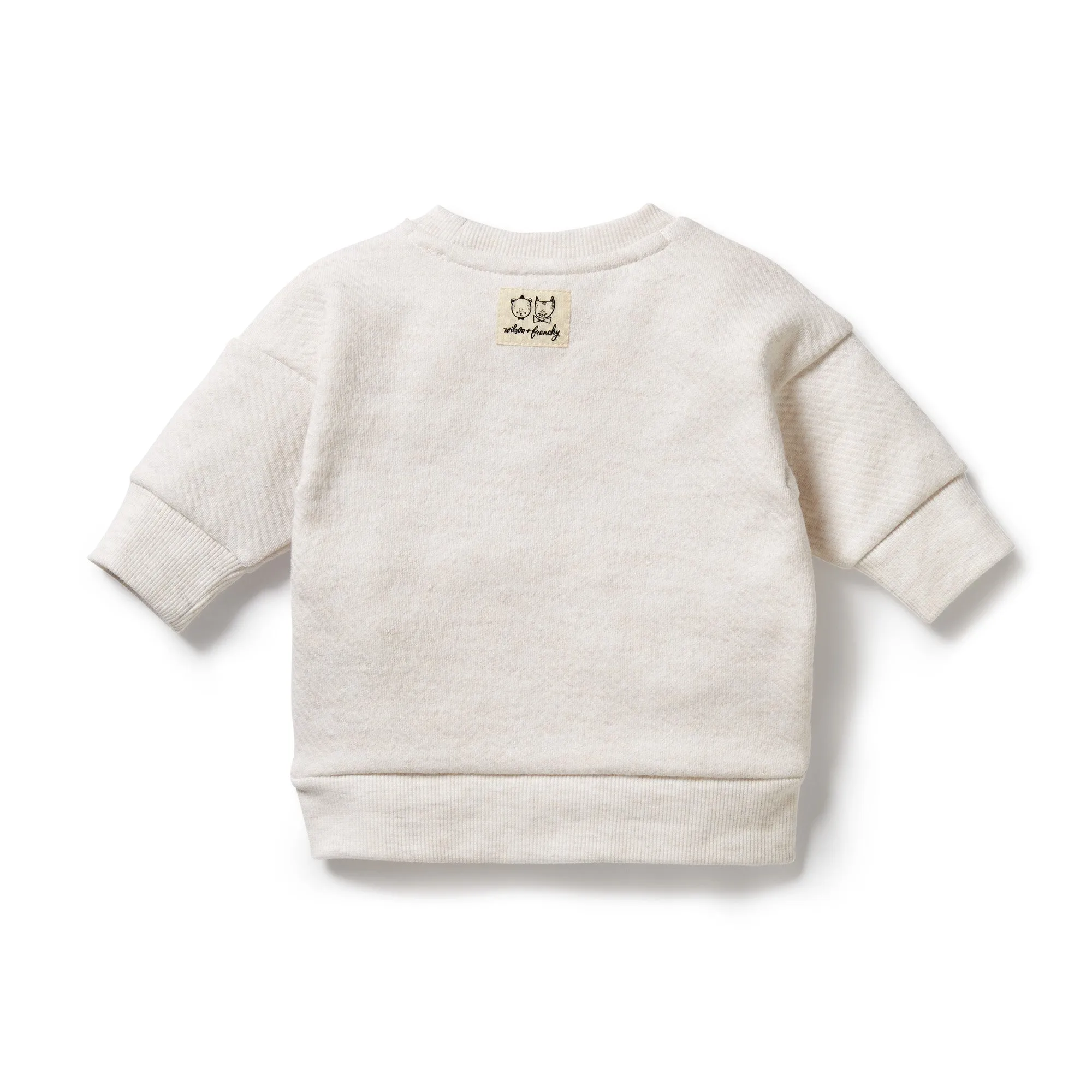 Organic Cotton Quilted Sweat Top | Oatmeal