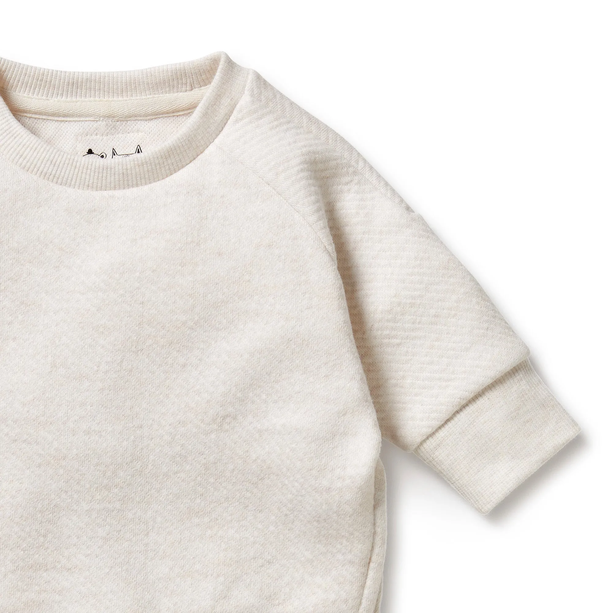 Organic Cotton Quilted Sweat Top | Oatmeal