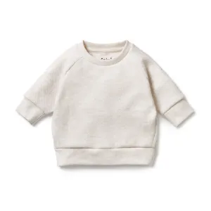 Organic Cotton Quilted Sweat Top | Oatmeal
