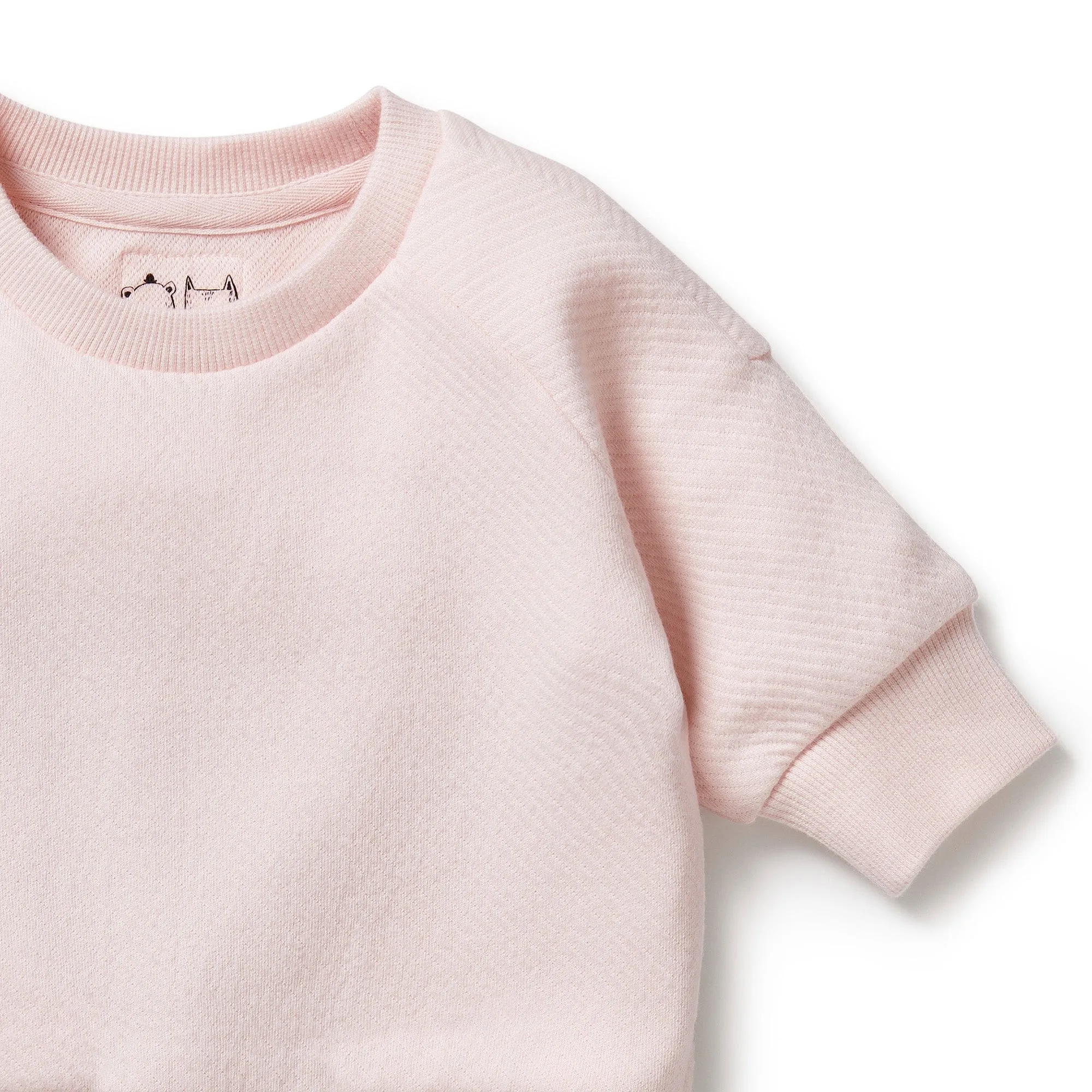 Organic Cotton Quilted Sweat Top | Pink