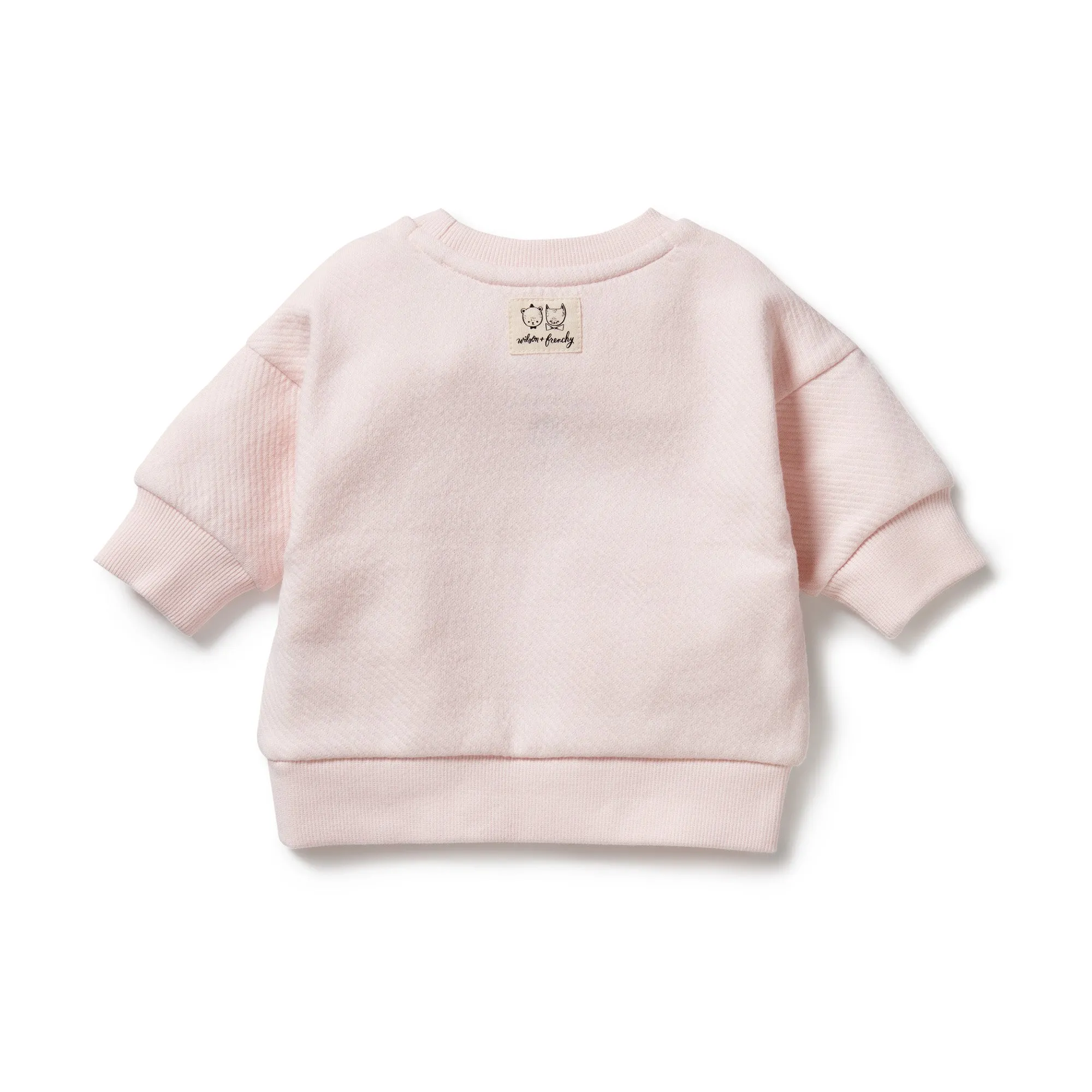 Organic Cotton Quilted Sweat Top | Pink