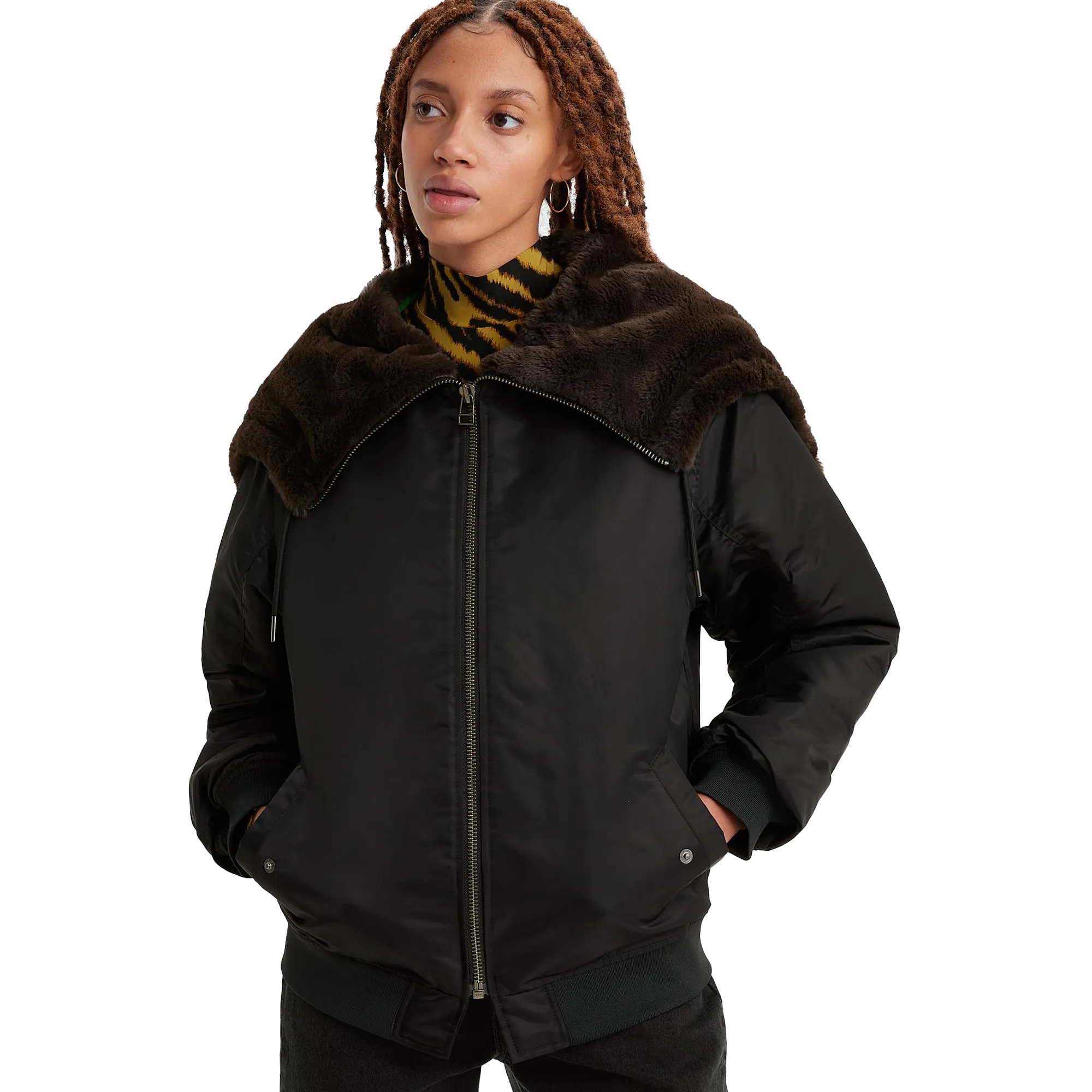 Oversized Hooded Jacket in Caviar