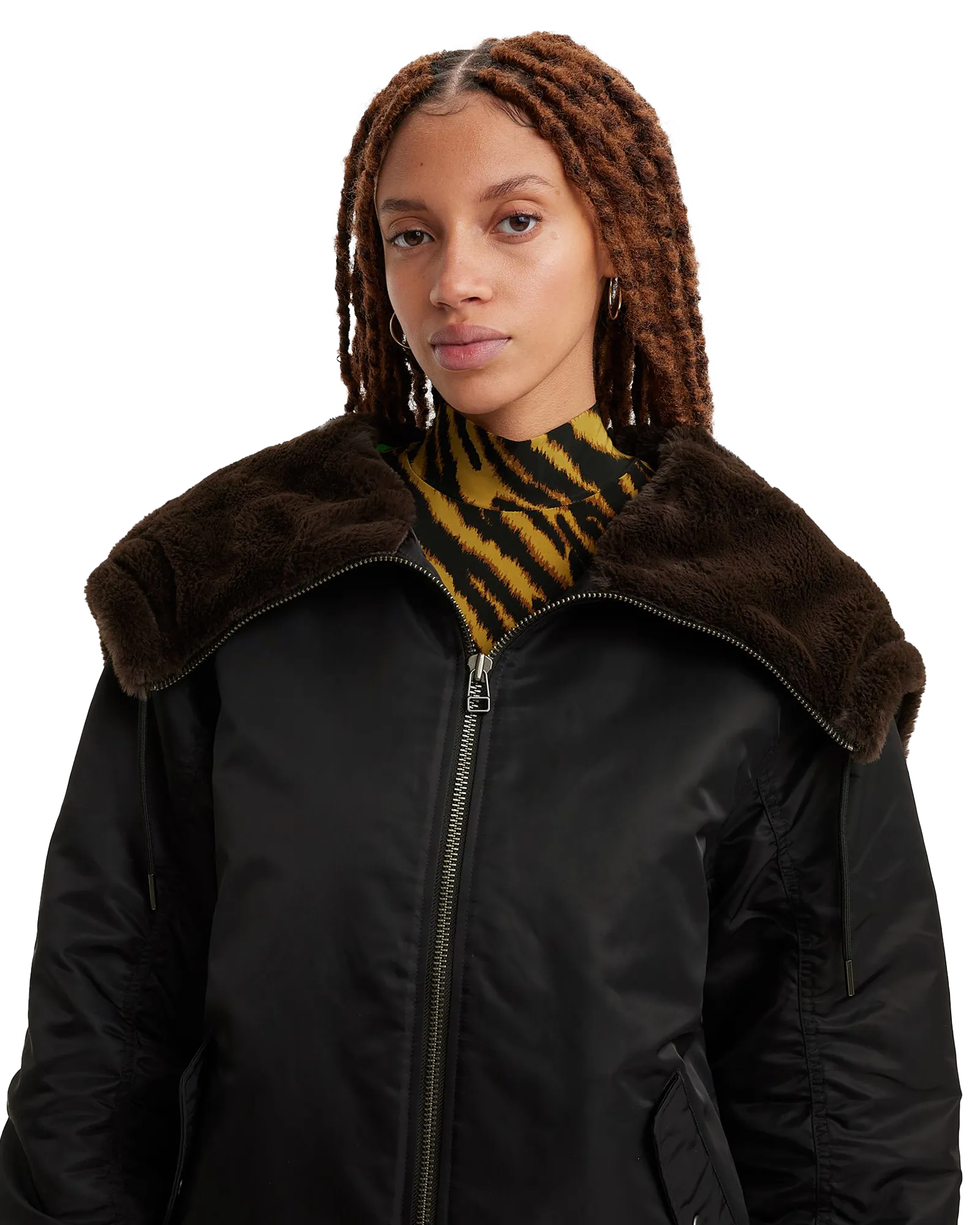 Oversized Hooded Jacket in Caviar