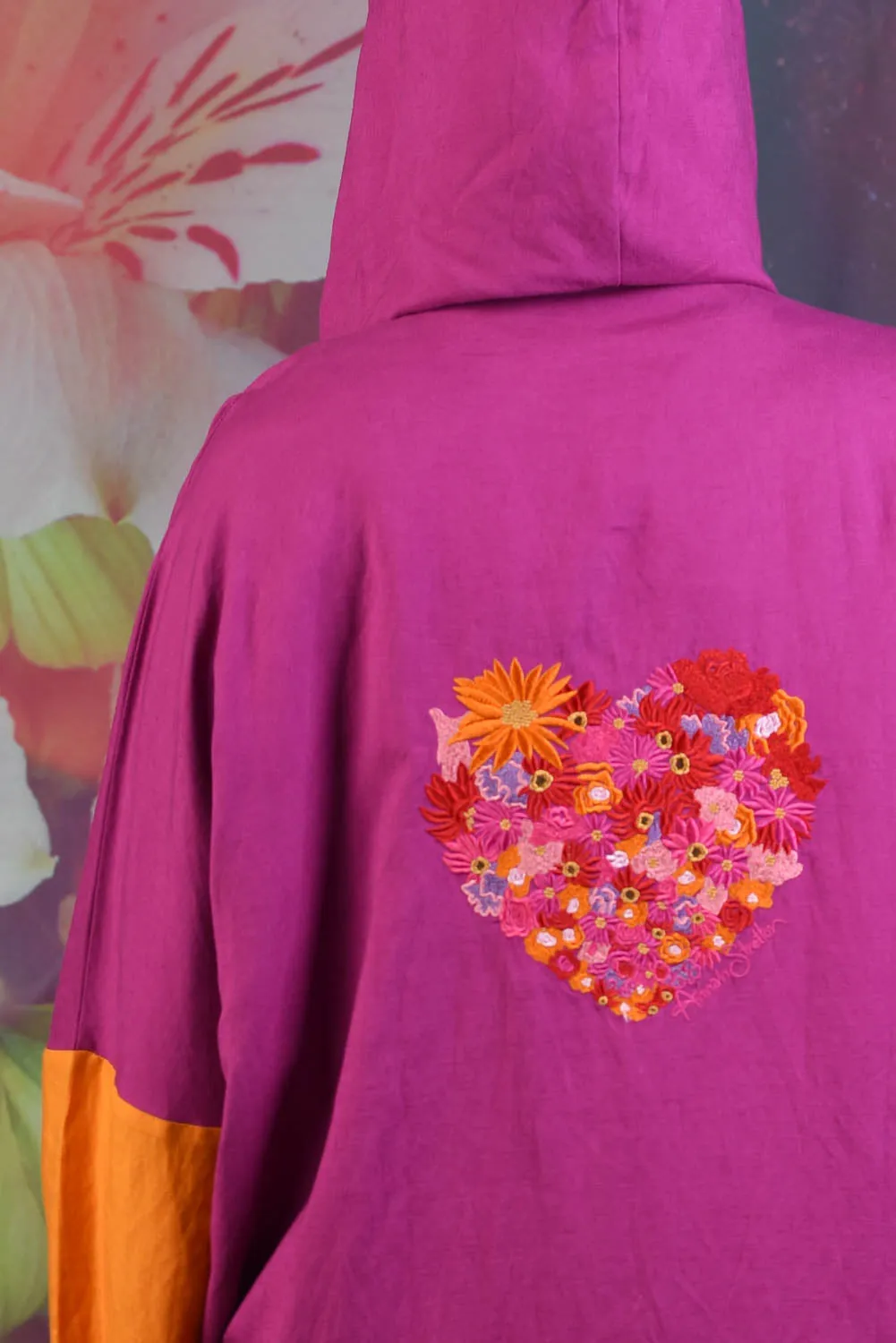 Periwinkle Hooded Linen Shirt - Cerise - SALE
