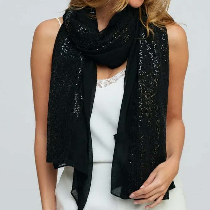 Pia Rossini Chrystal Scarf in Black